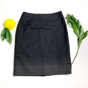 AK Anne Klein Black Pencil Skirt with Stipe Detail